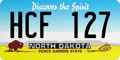 ND license plate HCF127