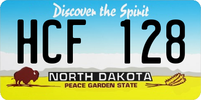 ND license plate HCF128