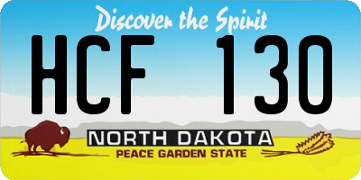 ND license plate HCF130