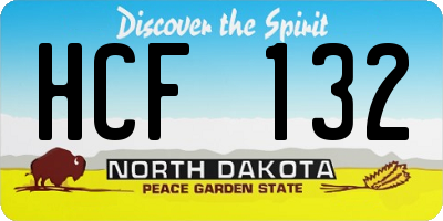 ND license plate HCF132