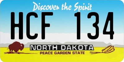 ND license plate HCF134