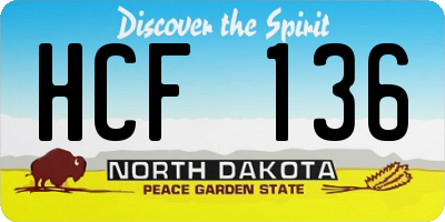 ND license plate HCF136