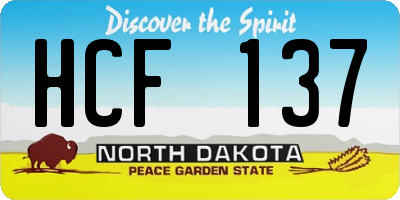 ND license plate HCF137