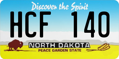 ND license plate HCF140