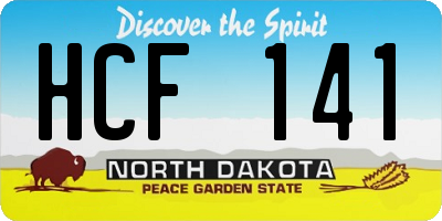 ND license plate HCF141