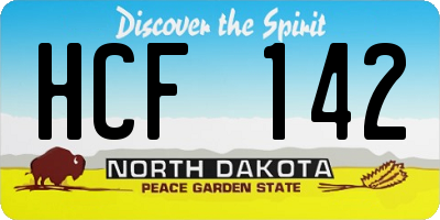 ND license plate HCF142