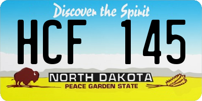 ND license plate HCF145