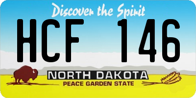 ND license plate HCF146