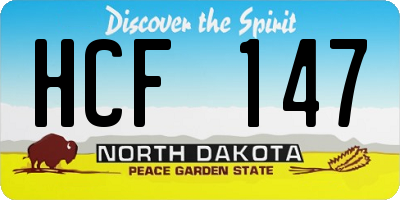 ND license plate HCF147