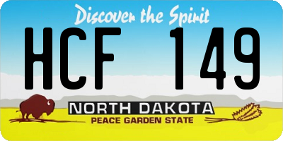 ND license plate HCF149