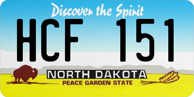 ND license plate HCF151