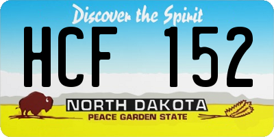 ND license plate HCF152