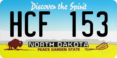 ND license plate HCF153