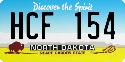 ND license plate HCF154