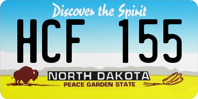 ND license plate HCF155