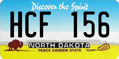 ND license plate HCF156