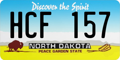 ND license plate HCF157