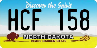 ND license plate HCF158