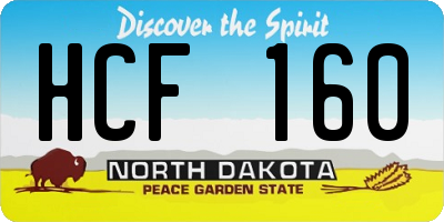 ND license plate HCF160