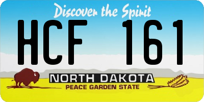 ND license plate HCF161