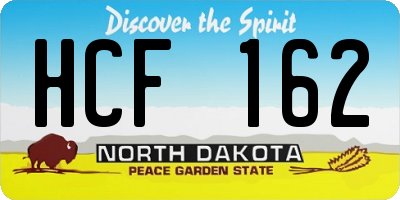 ND license plate HCF162