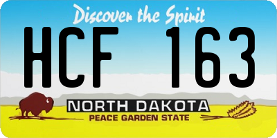 ND license plate HCF163