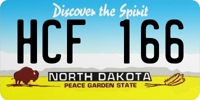 ND license plate HCF166