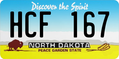 ND license plate HCF167