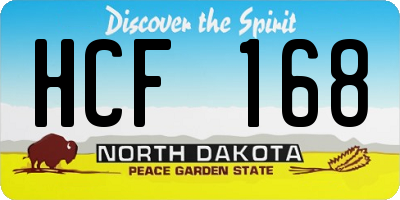 ND license plate HCF168