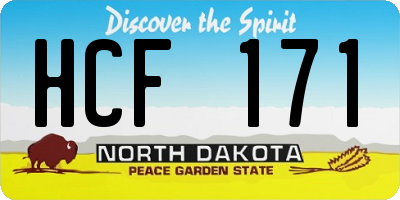 ND license plate HCF171