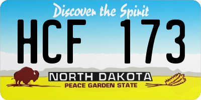 ND license plate HCF173