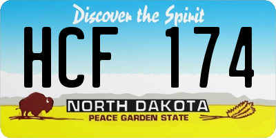 ND license plate HCF174