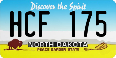 ND license plate HCF175