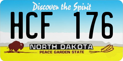 ND license plate HCF176