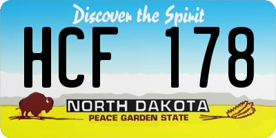 ND license plate HCF178