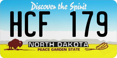 ND license plate HCF179