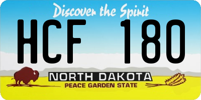 ND license plate HCF180