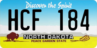 ND license plate HCF184