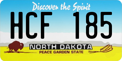 ND license plate HCF185