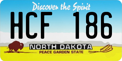 ND license plate HCF186