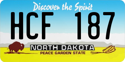 ND license plate HCF187