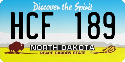 ND license plate HCF189