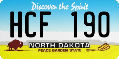 ND license plate HCF190