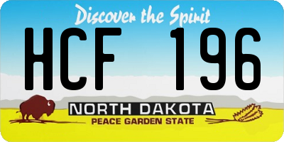 ND license plate HCF196