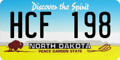 ND license plate HCF198