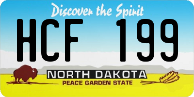 ND license plate HCF199
