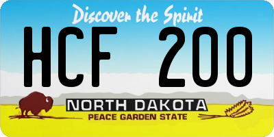 ND license plate HCF200