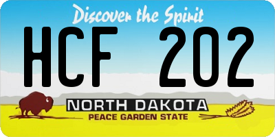 ND license plate HCF202