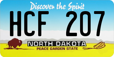 ND license plate HCF207