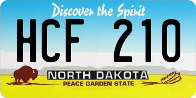 ND license plate HCF210